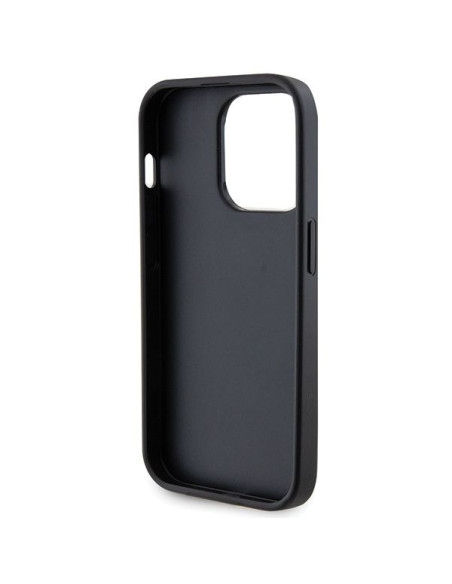 GUESS Coque pour IPHONE 15 Pro GUHCP15LPS4DGPK (Strass Metal Logo) noir