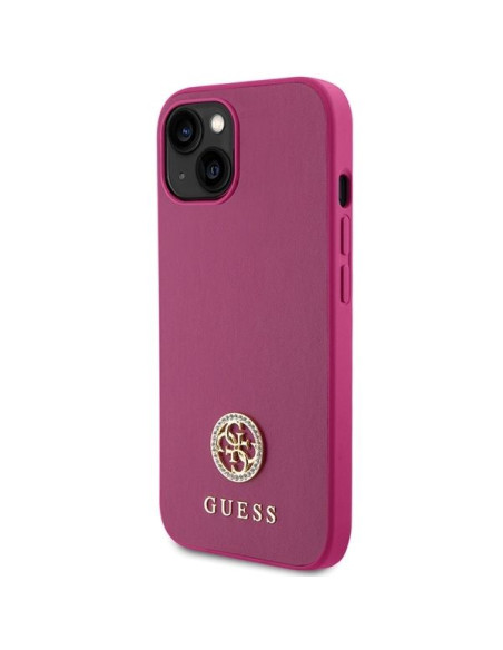 Coque GUESS pour IPHONE 13 / 14 / 15 GUHCP15SPS4DGPP (Strass Metal Logo) rose