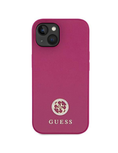 Coque GUESS pour IPHONE 13 / 14 / 15 GUHCP15SPS4DGPP (Strass Metal Logo) rose