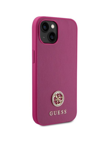 Coque GUESS pour IPHONE 13 / 14 / 15 GUHCP15SPS4DGPP (Strass Metal Logo) rose
