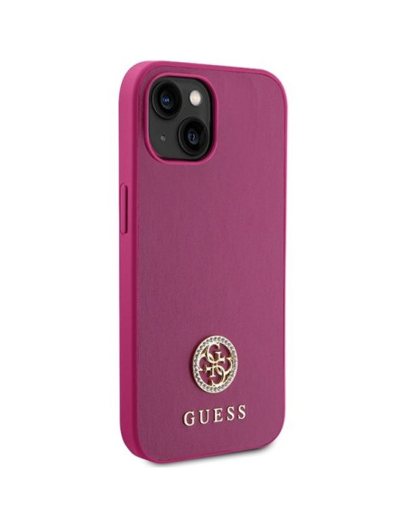 Coque GUESS pour IPHONE 13 / 14 / 15 GUHCP15SPS4DGPP (Strass Metal Logo) rose