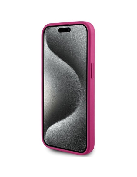 Coque GUESS pour IPHONE 13 / 14 / 15 GUHCP15SPS4DGPP (Strass Metal Logo) rose