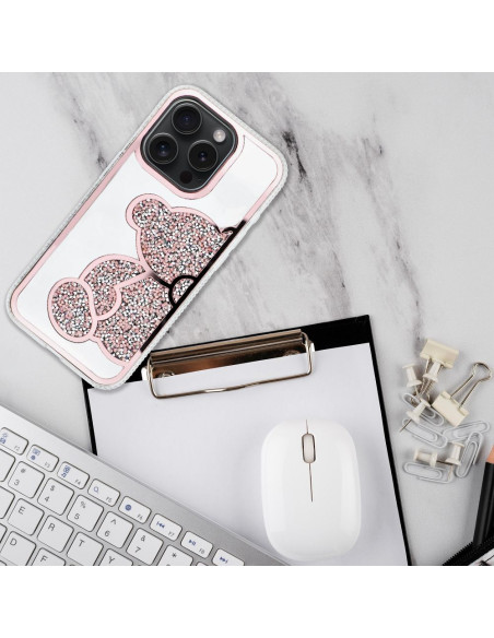 Coque TEDDY BEAR pour IPHONE 16 Pro rose