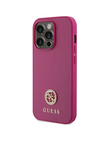Coque GUESS pour IPHONE 15 Pro GUHCP15LPS4DGPP (Strass Metal Logo) rose