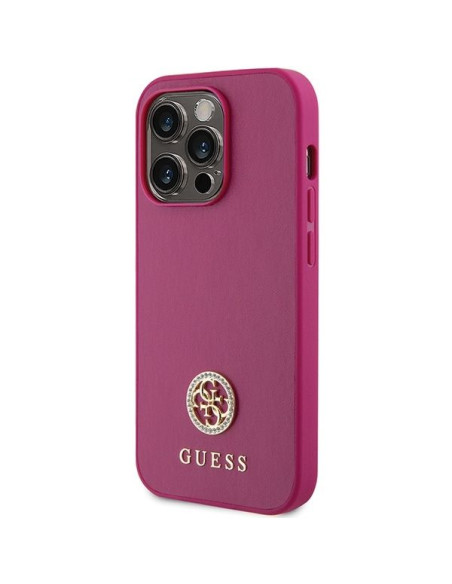 Coque GUESS pour IPHONE 15 Pro GUHCP15LPS4DGPP (Strass Metal Logo) rose