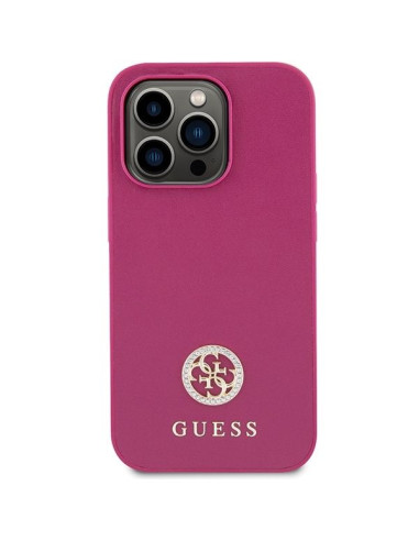Coque GUESS pour IPHONE 15 Pro GUHCP15LPS4DGPP (Strass Metal Logo) rose