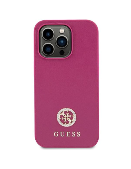 Coque GUESS pour IPHONE 15 Pro GUHCP15LPS4DGPP (Strass Metal Logo) rose