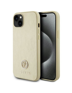 Coque GUESS pour IPHONE 13 / 14 / 15 GUHCP15SPS4DGPD (Cuir 4G Metal Logo Strass) or