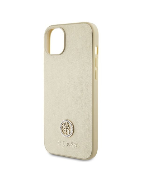 Coque GUESS pour IPHONE 13 / 14 / 15 GUHCP15SPS4DGPD (Cuir 4G Metal Logo Strass) or