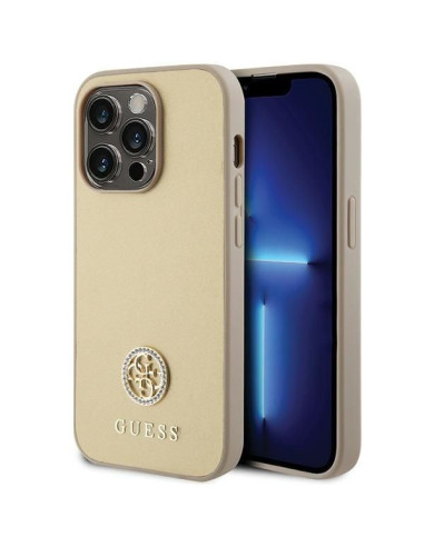 Coque GUESS pour IPHONE 15 Pro GUHCP15LPS4DGPD (Strass Metal Logo) or