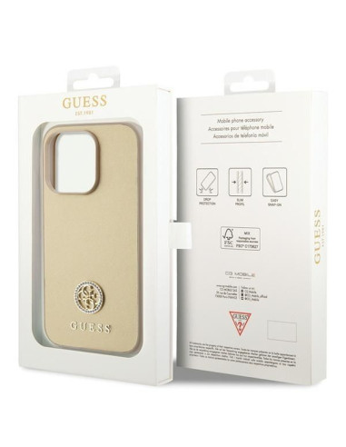 Coque GUESS pour IPHONE 15 Pro GUHCP15LPS4DGPD (Strass Metal Logo) or