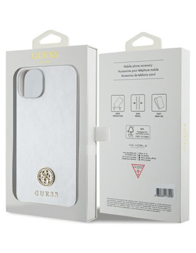 Coque GUESS pour IPHONE 13 / 14 / 15 GUHCP15SPS4DGPS (Strass Metal Logo) argenté