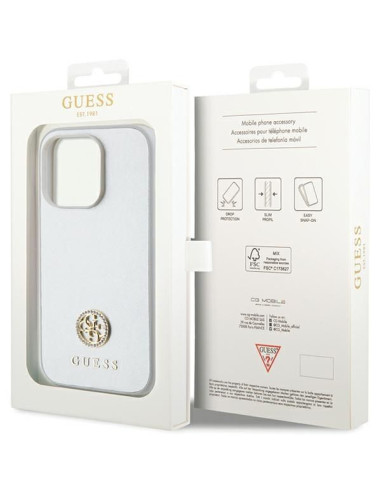 Coque GUESS pour IPHONE 15 Pro GUHCP15LPS4DGPS (Strass Metal Logo) argenté