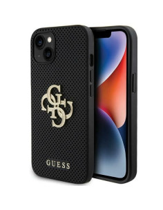 Coque GUESS pour IPHONE 13 / 14 / 15 GUHCP15SPSP4LGK (Cuir perforé 4G Glitter Logo) noir