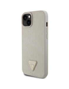 Coque GUESS pour IPHONE 13 / 14 / 15 GUHCP15SPCRTHCD (Croco Triangle Metal Logo) or 2