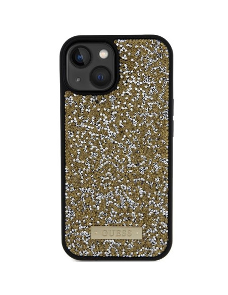 Coque GUESS pour IPHONE 13 / 14 / 15 GUHCP15SPFGSBSD (Rhinestone Metal Logo) jaune