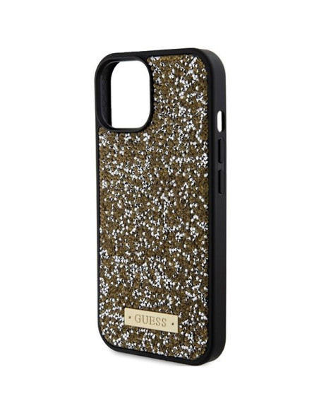 Coque GUESS pour IPHONE 13 / 14 / 15 GUHCP15SPFGSBSD (Rhinestone Metal Logo) jaune