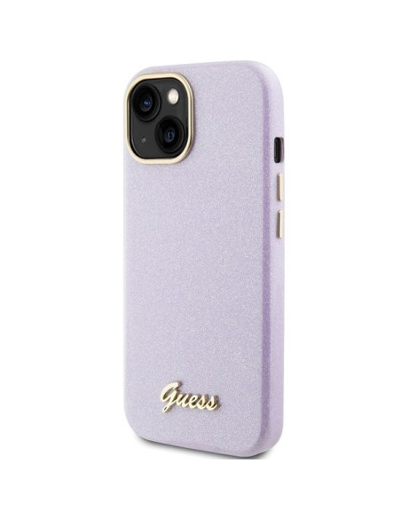 Coque GUESS pour IPHONE 13 / 14 / 15 GUHCP15SPGMCSL (Glitter Glossy Script) lilas