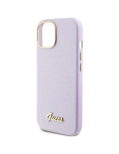 Coque GUESS pour IPHONE 13 / 14 / 15 GUHCP15SPGMCSL (Glitter Glossy Script) lilas