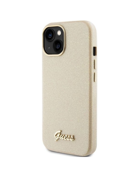Coque GUESS pour IPHONE 13 / 14 / 15 GUHCP15SPGMCSD (Glitter Glossy Script) Or