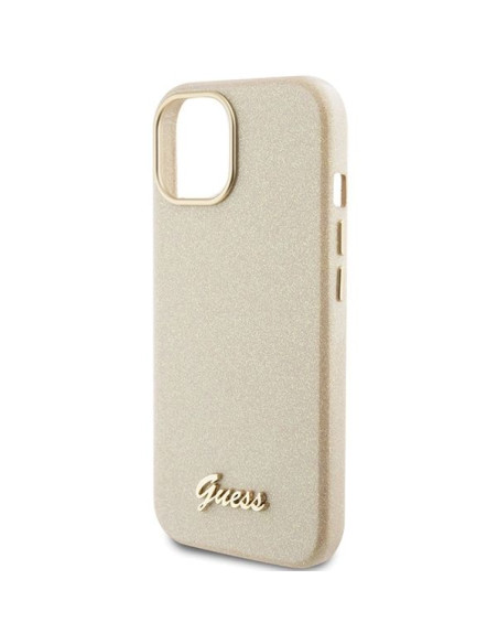 Coque GUESS pour IPHONE 13 / 14 / 15 GUHCP15SPGMCSD (Glitter Glossy Script) Or