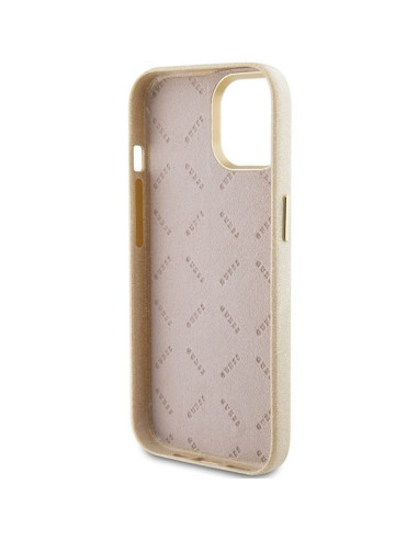 Coque GUESS pour IPHONE 13 / 14 / 15 GUHCP15SPGMCSD (Glitter Glossy Script) Or