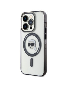 Véritable KARL LAGERFELD Case KLHMP15LHKHNOTK pour iPhone 15 PRO (Karl Head + MAG / transparent) 2