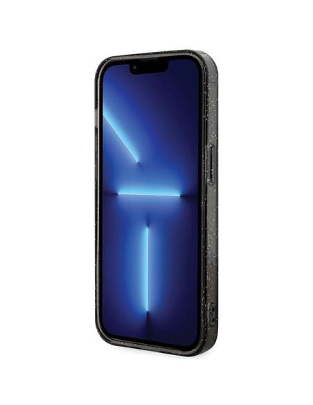 Véritable KARL LAGERFELD Case KLHMP15LHGKCNOK pour iPhone 15 PRO (Glitter + MAG / noir)