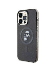 Véritable KARL LAGERFELD Case KLHMP15XHGKCNOK pour iPhone 15 PRO MAX (Glitter + MAG / noir) 2