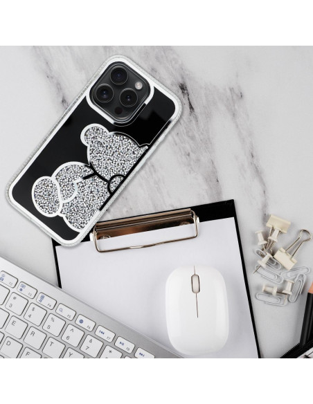 Coque TEDDY BEAR pour IPHONE 16 argenté
