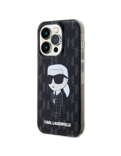Véritable KARL LAGERFELD Case KLHCP15XHNKMKLK pour iPhone 15 PRO MAX (Iconic Monogram / noir) 2