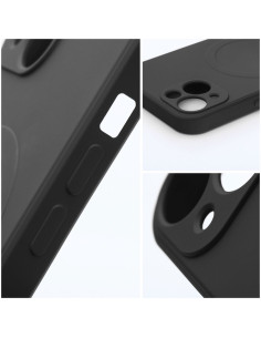 SILICONE MAG COVER case compatible with MagSafe for IPHONE 16 Plus black