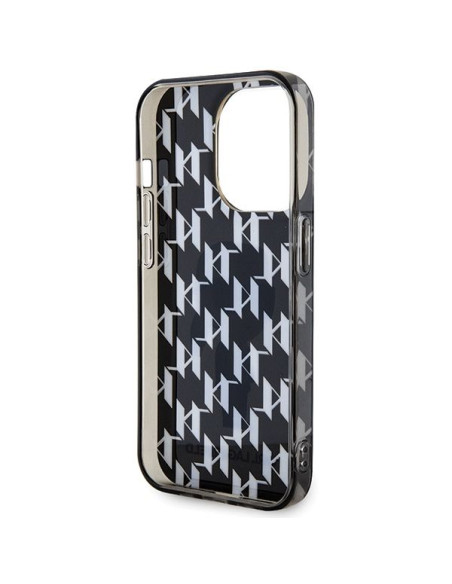 Véritable KARL LAGERFELD Case KLHCP15XHNKMKLK pour iPhone 15 PRO MAX (Iconic Monogram / noir)