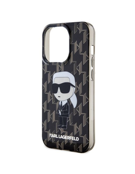 Véritable KARL LAGERFELD Case KLHCP15XHNKMKLK pour iPhone 15 PRO MAX (Iconic Monogram / noir)