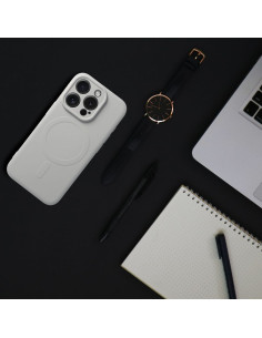 SILICONE MAG COVER case compatible with MagSafe for IPHONE 16 Pro titanium 2