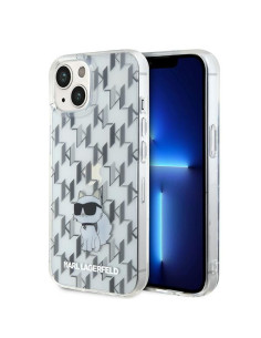 Véritable KARL LAGERFELD Case KLHCP15SHNCMKLT pour iPhone 15 (Monogramme / transparent)