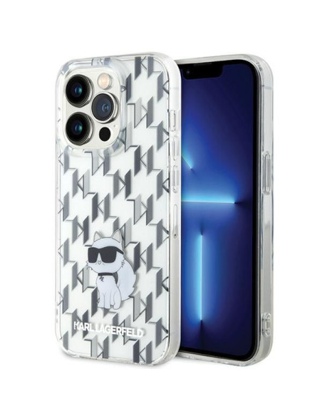 Véritable KARL LAGERFELD Case KLHCP15LHNCMKLT pour iPhone 15 PRO (Monogramme / transparent)