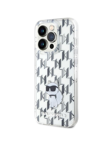Véritable KARL LAGERFELD Case KLHCP15LHNCMKLT pour iPhone 15 PRO (Monogramme / transparent)