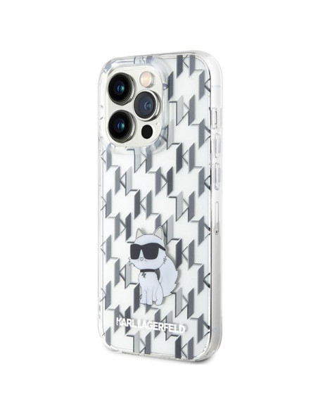 Véritable KARL LAGERFELD Case KLHCP15LHNCMKLT pour iPhone 15 PRO (Monogramme / transparent)