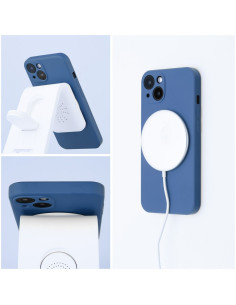 SILICONE MAG COVER case compatible with MagSafe for IPHONE 16 blue