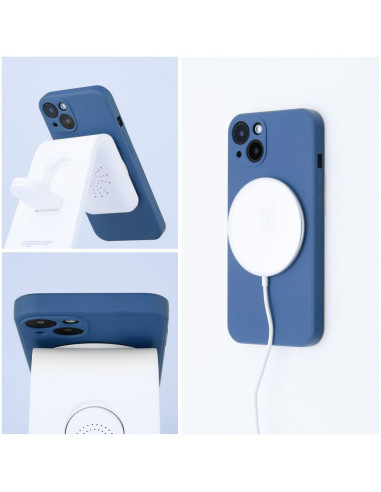 SILICONE MAG COVER case compatible with MagSafe for IPHONE 16 Pro blue