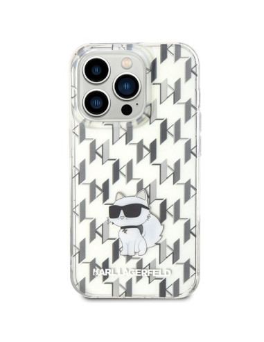 Véritable KARL LAGERFELD Case KLHCP15LHNCMKLT pour iPhone 15 PRO (Monogramme / transparent)