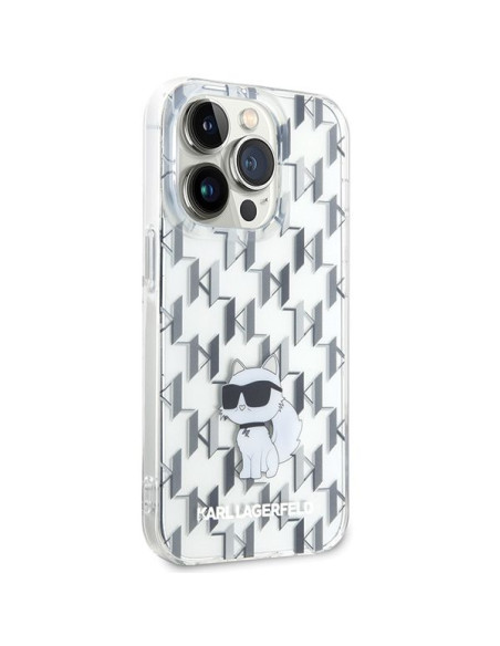 Véritable KARL LAGERFELD Case KLHCP15LHNCMKLT pour iPhone 15 PRO (Monogramme / transparent)