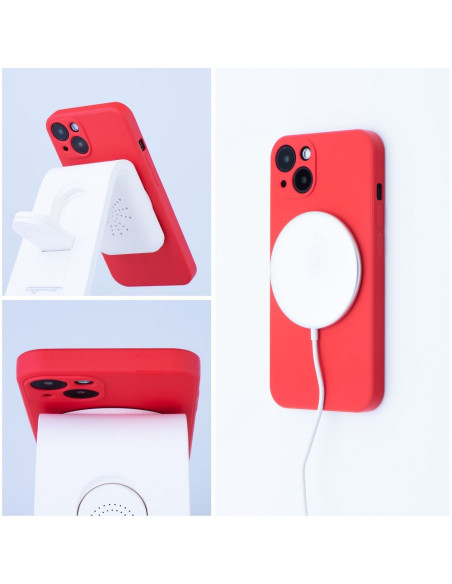 SILICONE MAG COVER case compatible with MagSafe for IPHONE 16 Pro red