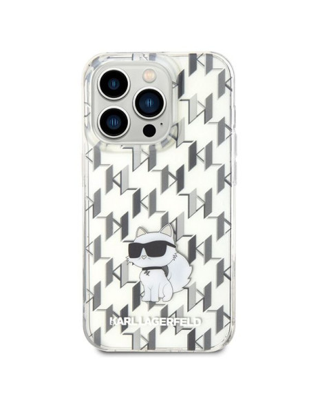 Véritable KARL LAGERFELD Hard Case KLHCP15XHNCMKLT pour iPhone 15 PRO MAX (Monogramme / transparent)