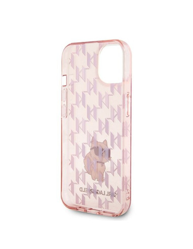 KARL LAGERFELD case for IPHONE 15 KLHCP15SHNCMKLP (Monogram) pink