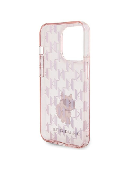 Véritable KARL LAGERFELD Case KLHCP15XHNCMKLP pour iPhone 15 PRO MAX (Monogramme / rose)