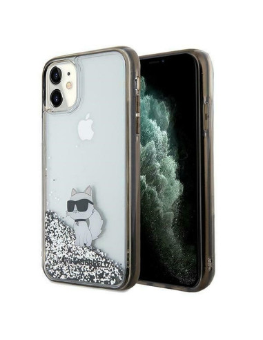 Véritable KARL LAGERFELD Case KLHCN61LKCNSK pour iPhone 11 (Liquid Glitter C / transparent)