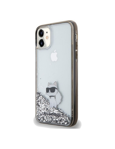 Véritable KARL LAGERFELD Case KLHCN61LKCNSK pour iPhone 11 (Liquid Glitter C / transparent)