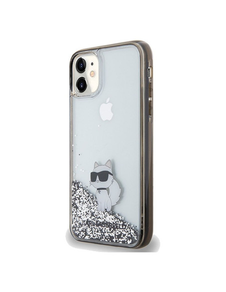 Véritable KARL LAGERFELD Case KLHCN61LKCNSK pour iPhone 11 (Liquid Glitter C / transparent)